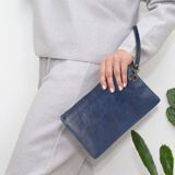 Eenvoudige retro lederen clutch rits envelop tas