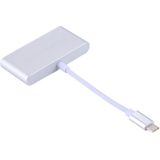 5 in 1 Micro SD + SD + USB 3.0 + USB 2.0 + Micro USB-poort naar USB-C / Type-C OTG COMBO-Adapter Card Reader voor de Tablet  Smartphone  PC(Silver)