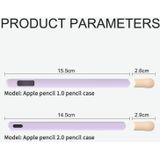 LOVE MEI Voor Apple Pencil 1 Stripe Design Stylus Pen Siliconen Beschermhoes (Roze)