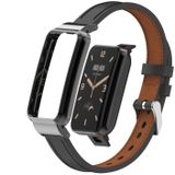 Voor Xiaomi Mi Band 7 Pro microfiber lederen metalen frame horlogeband