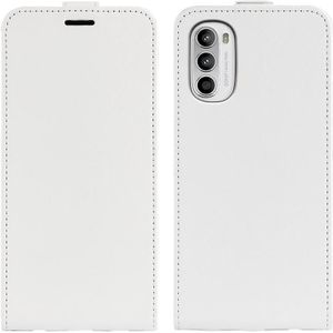 For Motorola Moto G52 4G R64 Texture Vertical Flip Leather Phone Case(White)