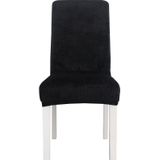 2 stuks eenvoudige zachte  hoge elastische verdikking fluwelen semi-interieur stoelhoes Hotel stoel Cover