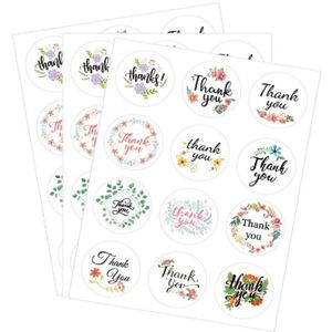 50 PC'S BEDANKT Sealing Sticker 12 Dank u ronde verzegeling Sticker (Thankyou Stickers (1 vel van 12))