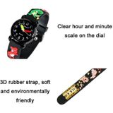 JNEW A335-86172 Kinderen Leuke Cartoon 3D Dinosaurus Waterdicht Siliconen Strap Quartz Horloge (Rubber Grijs)