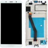 LCD-scherm en digitizer volledige montage met frame voor Huawei Y6 (2018)(wit)