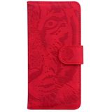 Voor Motorola Moto G7 Power (EU-versie) Tiger Embossing Pattern Horizontale Flip Lederen Case met Holder & Card Slots & Wallet(Rood)