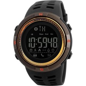 SKMEI 1250 Heren Outdoor Waterproof Sports Digital Watch Multi-Function Watch (Koffie/Gold)