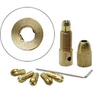 7 stuks/set messing 0.5-3mm kleine elektrische boor-bit Collet micro twist 4.05 mm boorkop set met moersleutel