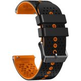 Voor Huawei Watch GT 2E 22 mm geperforeerde tweekleurige siliconen horlogeband (zwart + oranje)