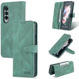 For Samsung Galaxy Z Fold3 5G AZNS Dream II Skin Feel PU+TPU Horizontal Flip PU Phone Case(Green)