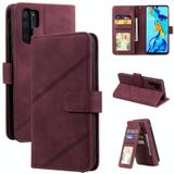 Voor Huawei P30 Pro Skin Feel Business Horizontal Flip PU Lederen Case met Houder & Multi-Card Slots & Wallet & Lanyard & Photo Frame