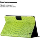 Voor Amazon Kindle Fire HD 8 2020 Solid Color Crocodile Texture Leather Smart Tablet Case(Groen)