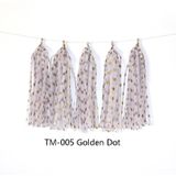 6 packs kleur polka dot papier kwasten verjaardag kamer decoratie lint guirlande (TM-005 Golden Dot)