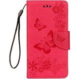 Voor Huawei Mate 10 Vintage relif bloemen vlinder patroon horizontale Flip lederen draagtas met kaartslot & houder & portemonnee & Lanyard (rood)