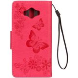 Voor Huawei Mate 10 Vintage relif bloemen vlinder patroon horizontale Flip lederen draagtas met kaartslot & houder & portemonnee & Lanyard (rood)