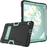 Voor Galaxy Tab A 10.1 (2019) T510 Contrast Color Silicone + PC Combination Case with Holder (Black + Aqua)