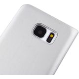 Voor Samsung Galaxy S7 Edge / G935 horizontaal flip lederen hoesje met opbergruimte voor pinpassen wit/grijs