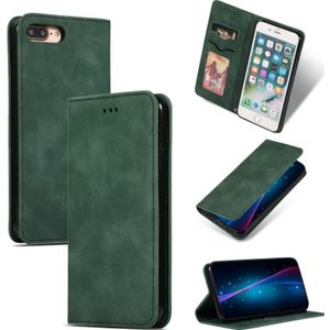 Retro huid voelen Business magnetische horizontale Flip lederen case voor iPhone 8 plus/7 Plus (Army Green)