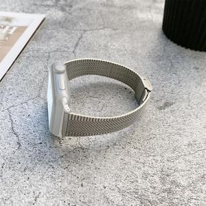 Gesp-stijl Staalvervanging Strap horlogeband voor Apple Watch Series 6 & SE & 5 & 4 40 MM / 3 & 2 & 1 38mm (Silver)