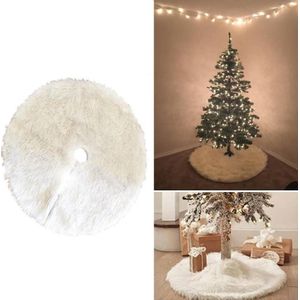 Kerstboom pluche rok wit ronde Ornament decoratie  Diameter: 78cm(White)