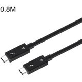 USB-C / TYPE-C MANNELIJKE AAN USB-C / TYPE-C MANNELIJKE MULTI-FUNCTIESOPBEREIKKABEL VOOR THUNDERBOLT 4  KABEL LENTSEN: 0.8M