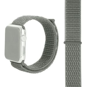 Eenvoudige mode nylon horlogebandje voor Apple Watch serie 5 & 4 44mm/3 & 2 & 1 42mm  met Magic stick (zilvergrijs)