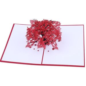 Driedimensionale Maple Tree wenskaart wenskaart Rode Maple Leaf 3d-kaart