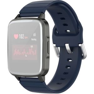 Voor Xiaomi Haylou Solar LS02 / LS01 Siliconen Band A  Grootte: 19mm (Navy Blue)