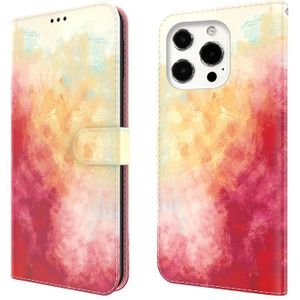 Aquarel Pattern Horizontale Flip Lederen Case met Houder & Card Slot & Portemonnee voor iPhone 13 Pro (Lente Cherry)