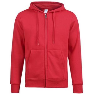 Rits Vest Hooded Sweater Herfst Winter Fleece Jas Paar Sweatshirt  Maat: XXXL (Rood)