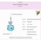 S925 Sterling Silver Butterfly Flower Cluster Pendant DIY Bracelet Necklace Accessories