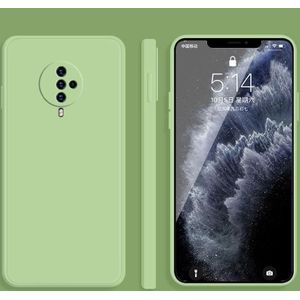 Voor vivo S6 solid color imitatie vloeibare siliconen rechte rand dropproof volledige dekking beschermende case (Matcha green)