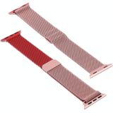 Voor Apple Watch Series 5 & 4 40mm / 3 & 2 & 1 38mm Milanese Gradient Stainless Steel Watchband (Red+Rose Gold)