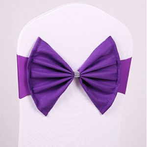 Spandex Stoel Sash fit alle stoel Wedding Chair Sashes Bow Elastic Chair Ribbon Back Tie Bands voor Wedding Party Ceremony Banquet (Fuchsia)