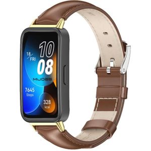 Voor Huawei Band 8 Mijobs koeienhuid lederen horlogeband (bruin goud)