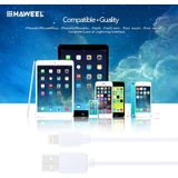 2 PCS HAWEEL 1m hoge snelheid 8-pin USB Sync en opladen kabelkit  voor iPhone X / iPhone 8 & 8 Plus / iPhone 7 & 7 Plus / iPhone 6 & 6s & 6 & 6s Plus / iPad(White)