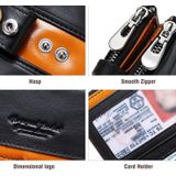 HUMERPAUL BP90 Heren Retro Eenvoudige Portemonnee Dubbele Rits Korte RFID Antimagnetische Cash Clip (Oranje)