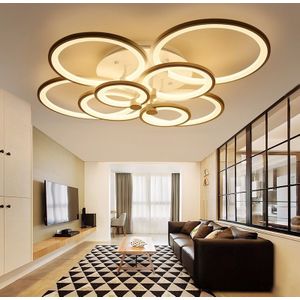 28W Creative ronde moderne kunst LED plafond lamp  traploos dimmen + afstandsbediening  4 hoofden