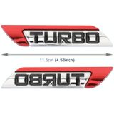 1 paar auto-turbo gepersonaliseerde decoratieve stickers van aluminiumlegering  afmetingen: 11 5 x 2 5 x 0 5 cm
