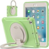 Schokbestendige TPU + PC beschermhoes met 360 graden rotatie opvouwbare handgreep houder & pen sleuf voor iPad mini 3 / 2 / 1 (Matcha Green)