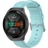 Voor Huawei Watch GT 2e 22mm lederen band met ronde staart gesp (lichtblauw)