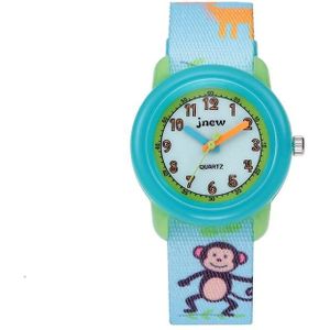 JNEW A369-86313 Kinderen Cartoon Time Cognition Waterdichte Ribbon Quartz horloge