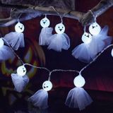 LED Halloween Decoratie Lichtgevende Doek Ghost Ornament Lichtslinger 6m 40 Lichten (Wit)