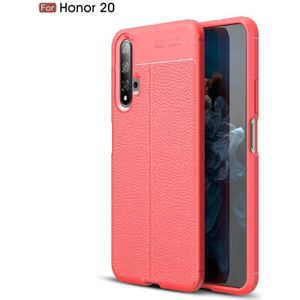 Litchi textuur TPU schokbestendige geval voor Huawei Honor 20 (rood)