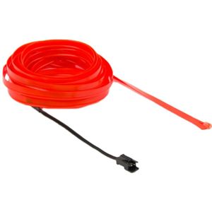 EL koude Roodlicht waterdicht plat flexibele auto Strip licht met stuurprogramma voor auto decoratie  lengte: 5m(Red)