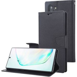 Voor Galaxy Note 10 MERCURY GOOSPERY FANCY dagboek horizontale Flip lederen draagtas met houder & kaartsleuven & portemonnee (zwart)