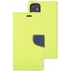 Voor iPhone 12 GOOSPERY FANCY DIARY Kruispatroon Horizontaal Flip Lederen hoesje met Holder & Card Slots & Wallet(Groen)