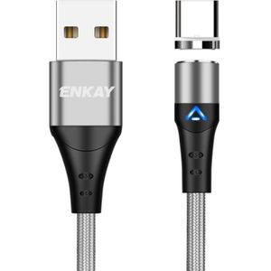 ENKAY 3A USB naar Type-C magnetische snellaaddatakabel met LED-licht  lengte: 2m