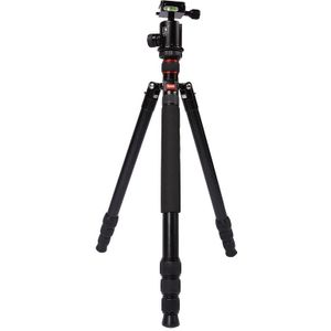 Triopo MT-2804C Verstelbaar Portable Statief Aluminium Tripod Standaard met NB-2S Balhoofd voor Canon Nikon Sony DSLR Camera (zwart)