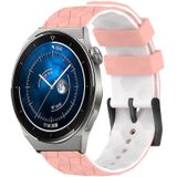 Voor Huawei Watch GT3 Pro 43 mm 20 mm voetbalpatroon tweekleurige siliconen horlogeband (roze + wit)